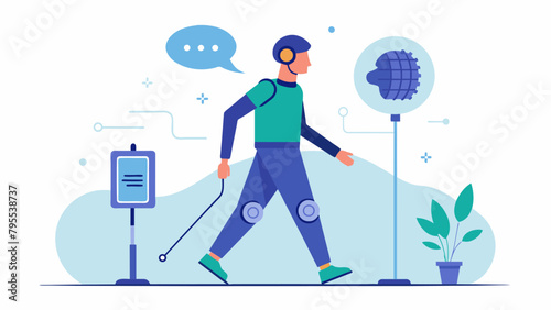 A person with a spinal cord injury walking with the help of a stateoftheart exoskeleton controlled by their brain signals and customized neurotheutic.