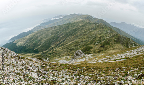 A panoramic view from the climb and from the ridge to the Ljuboten peak on Shar Mountain. photo