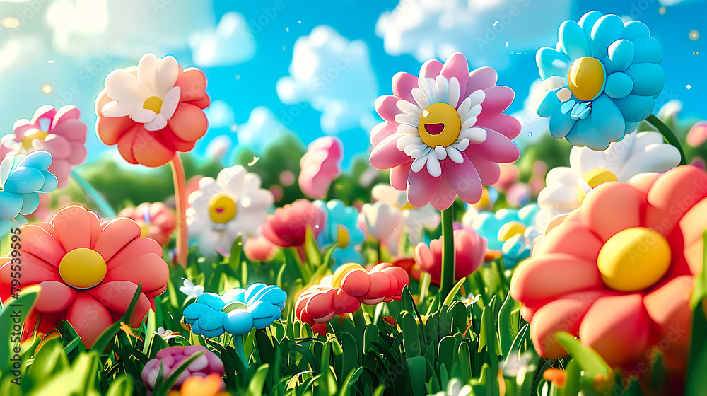 Fleurs dans le jardin, illustration Fleurs dans le jardin, illustration