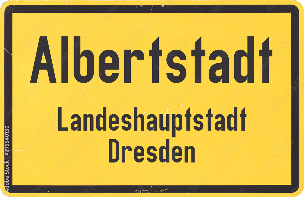 Fototapeta premium Ortsschild Dresden Albertstadt