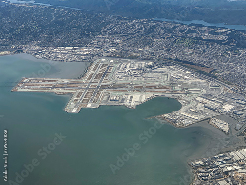 Photography aerial view of San Francisco airport