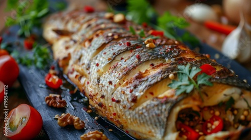 Lyavyangi in Azerbaijani is a fish stuffed with an appetizing filling. photo