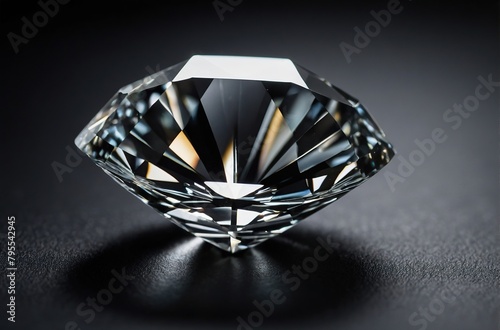 A luxurious large diamond sparkles with its perfect facets against a black background.