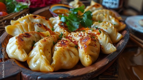 Azerbaijani gyurza. these are elongated dumplings with a curl of dough at the top. photo