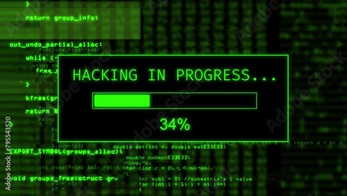 Green code background - hacking in progress