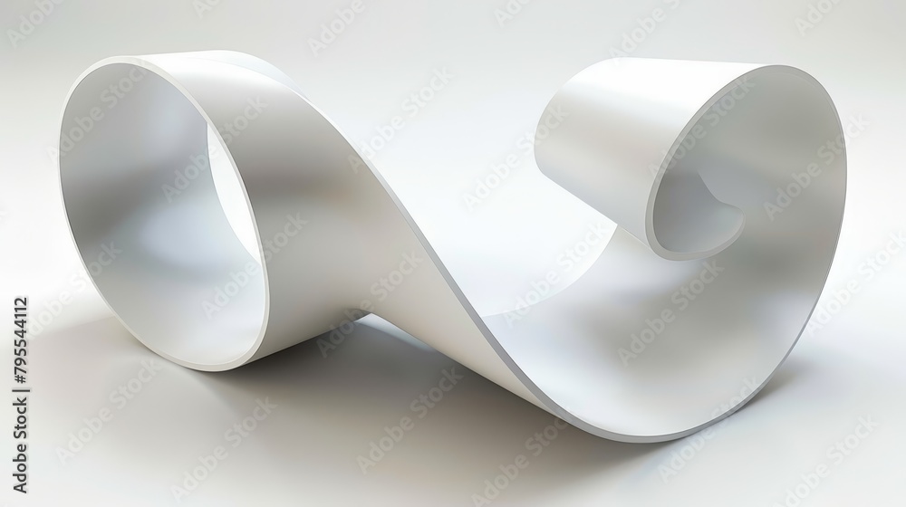 A tight shot of a white object against a white background, displaying a gentle light reflection beneath it A tight shot of a white object against a white background, displaying a gentle light reflection beneath it