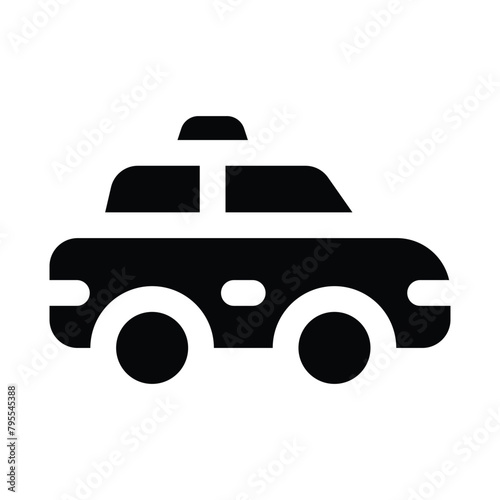 Simple Taxi Solid icon. The icon can be used for websites, print templates, presentation templates, illustrations, etc