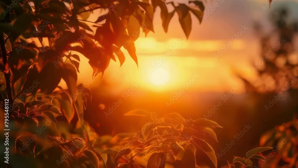 A tree with leaves and a sun in the sky A tree with leaves and a sun in the sky