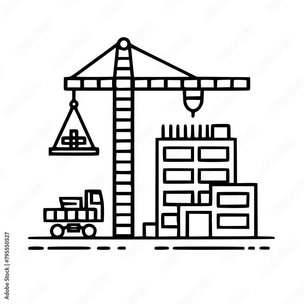 Fototapeta premium construction icon, crane icon, building icon, industry icon, business icon, architecture icon, house icon, development icon, industrial icon, machine icon, crane, construction, building, vector, indus