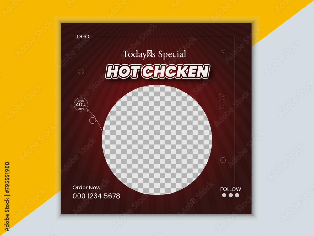 Modern Unique Chcen Social media post design template Modern Unique Chcen Social media post design template