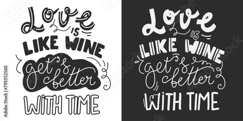 Wine vintage hand lettering poster for your design. Vector illustration