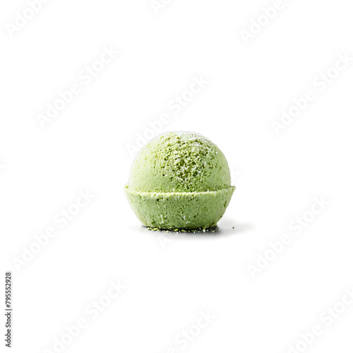 Matcha green tea truffles dusted with matcha powder split open to reveal a smooth vibrant