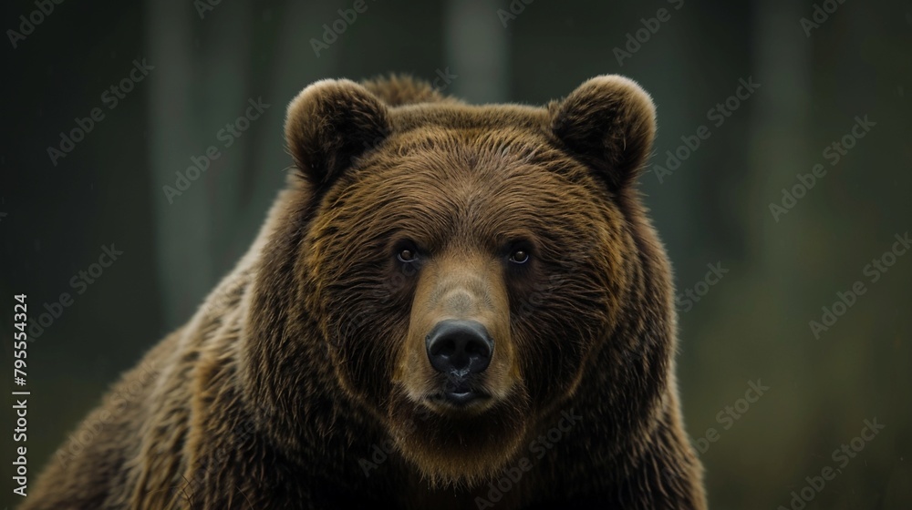 a close-up of a brown bear, Majestic Brown Bear in the Wilderness. Generative AI
