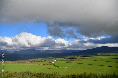 View of clouds over the Blackstairs Mountains from Coppanagh Hill  Co. Kilkenny  Ireland