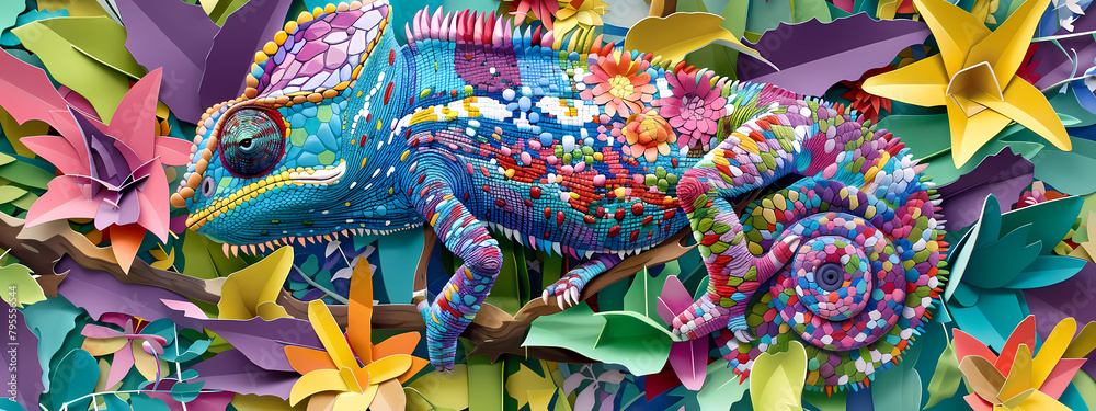 Fototapeta premium Dimensional Escape: Nature's Vibrant Spectacle