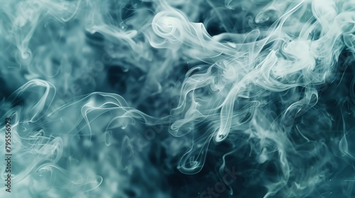 Smoke patterns in ultraslow motion, detailed swirls, and loops, mysterious and fluid photo