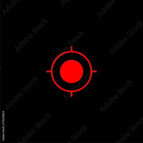 Target icon illustration isolated on black. Image target icon. Color target icon. 