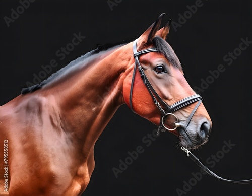Portrait of a horse on a black minimalist background © Jaume