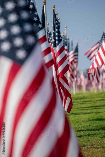 american flag on the ground
