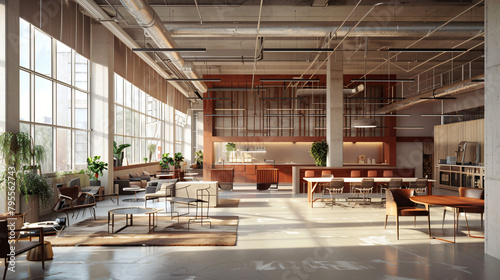 Sleek Minimalist Co-Working Space  Fostering Creativity and Innovation in Urban Settings