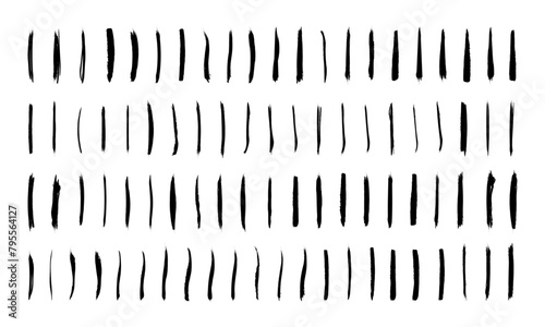 Art Paint Brush Stroke Vector Set Isolated Sketch Icon Sheet