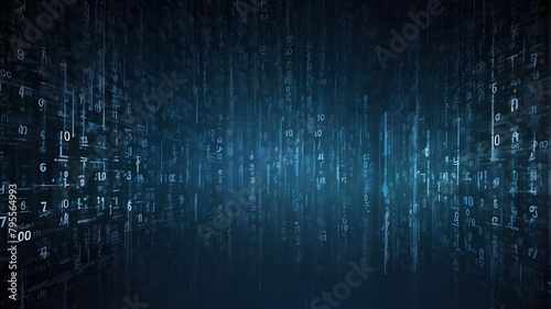 Abstract blue background with binary coded numerals indication for a cyberattack data breach