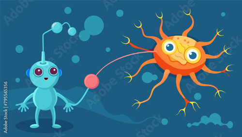 A neuron being rejuvenated and restored to its original state by nanobots providing hope for individuals suffering from degenerative neurological.