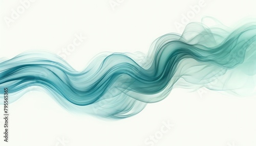 Green, turquoise smoke, delicate shades, on a white background © AI Gallery Vision