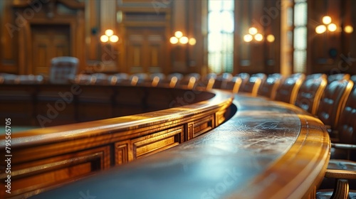 Classical council chamber with curved seating arrangement