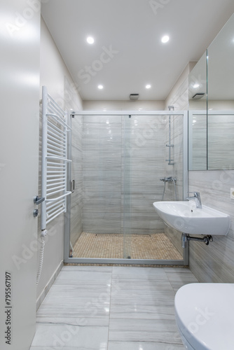 Interior of Shower Room With Sink