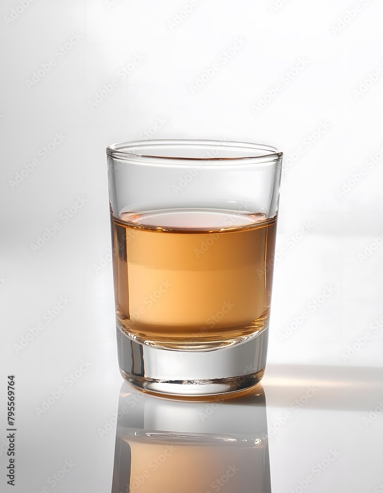 Shot of whiskey on a white background Shot of whiskey on a white background
