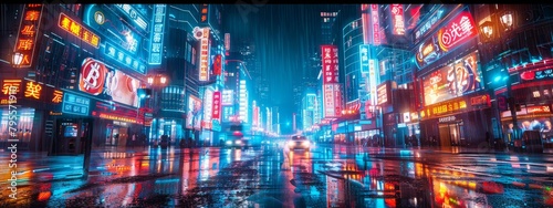 A panoramic, ultra-wide shot of a futuristic city where digital billboards display the latest Bitcoin values and news.