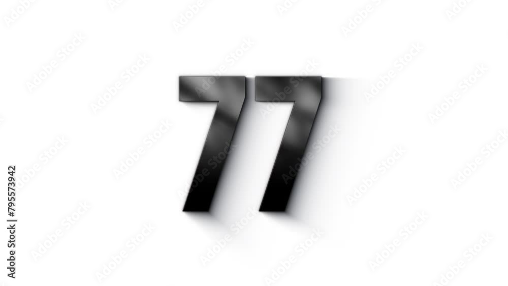 Black number 77 burns with fire, number with particles and ash, numerology, number seventy seven, alpha channel Black number 77 burns with fire, number with particles and ash, numerology, number seventy seven, alpha channel