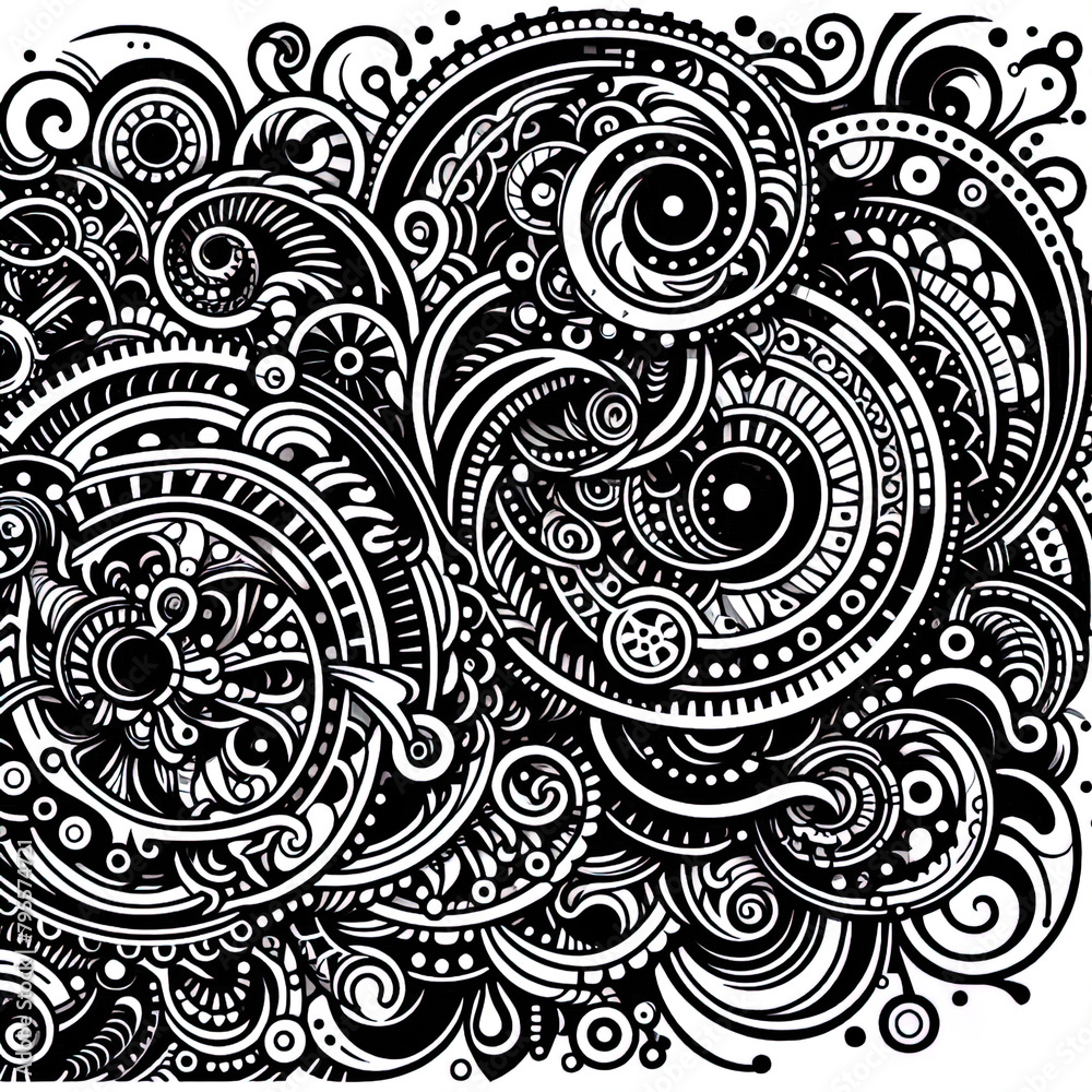 Ein schwarz weiß vector eines komplexen Musters Ein schwarz weiß vector eines komplexen Musters
