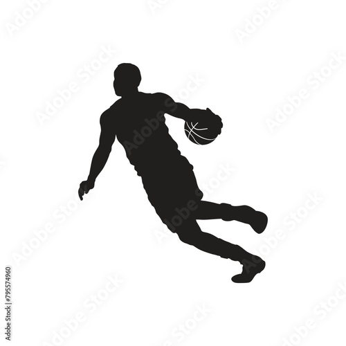 Vector set of Basketball players silhouettes, Basketball silhouettes
