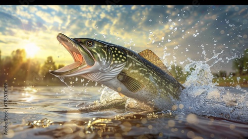 A Largemouth Bass Leaping