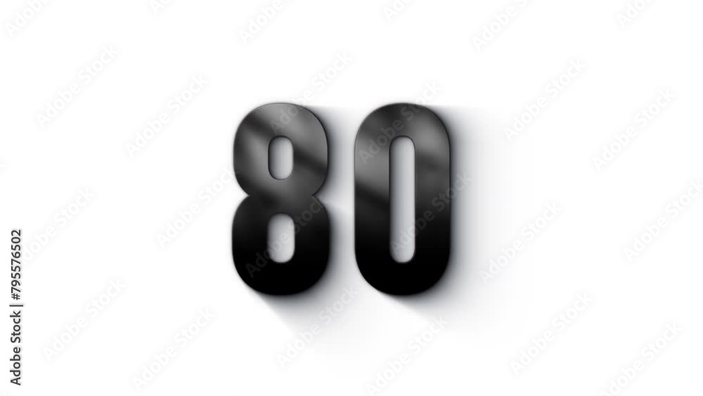 Black number 80 burns with fire, number with particles and ash, numerology, number eighty, alpha channel Black number 80 burns with fire, number with particles and ash, numerology, number eighty, alpha channel