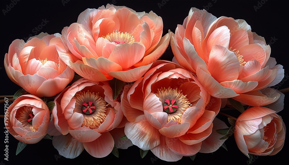 bouquet of pink peonies flowers