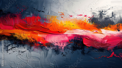 Dynamic abstract brush strokes for contemporary art prints design