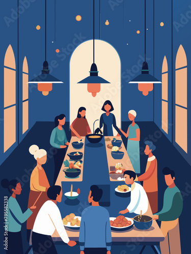 Family Gathering for Dinner in a Warm Cozy Home