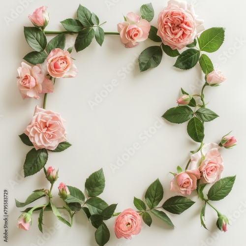 Pink Roses Arranged in Heart Shape