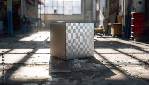 cardboard box warehouse mockup photo