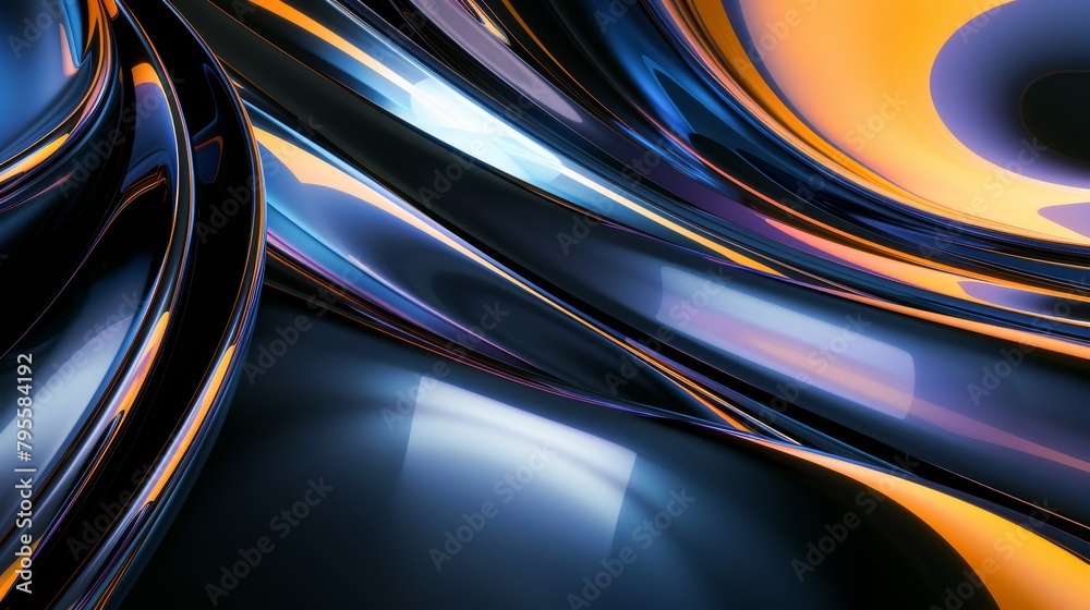 Vibrant abstract swirls and curves in Orange and blue tones Vibrant abstract swirls and curves in Orange and blue tones