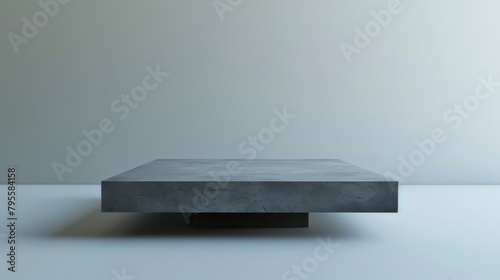 Minimalist concrete platform in neutral studio setting