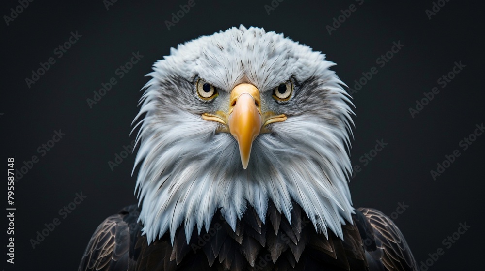 bald eagle portrait, the intense focus and regal presence of the bald eagle. Generative AI bald eagle portrait, the intense focus and regal presence of the bald eagle. Generative AI