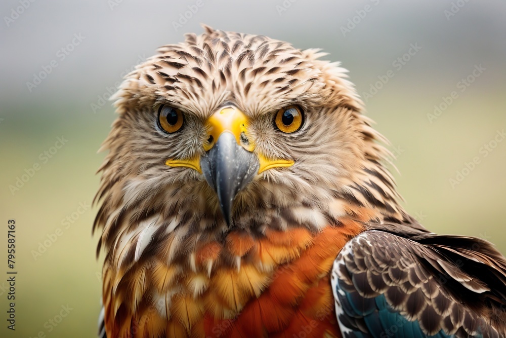 Obraz premium eagle looking to the camera paint in watercolors