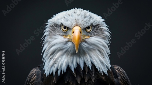 bald eagle portrait, the intense focus and regal presence of the bald eagle. Generative AI