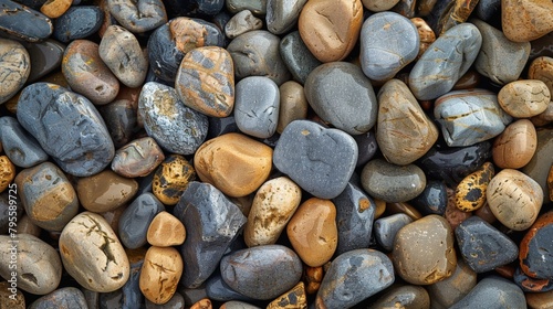 Rocks with Yellow and Black Design photo