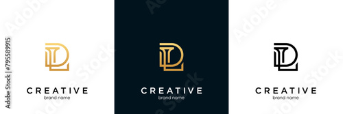 Alphabet letters Initials Monogram logo LD, DL, L and D