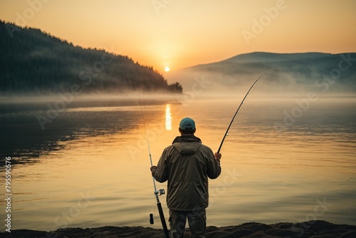 hands of a man plan hold a fishing photo
